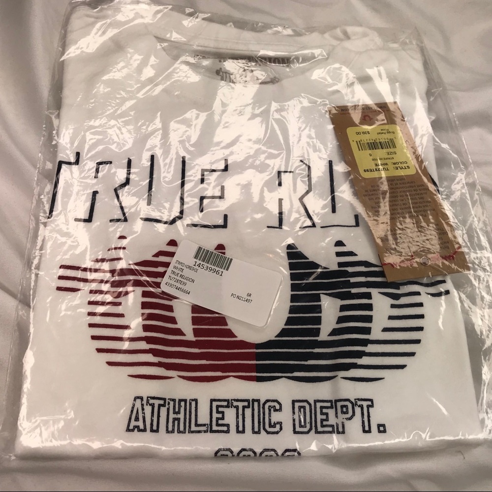 | True Religion | Striped Horseshoe Tee |